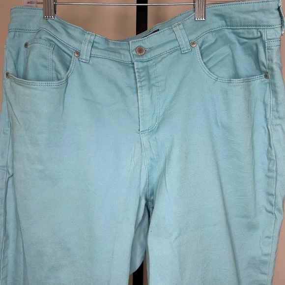 Charter Club Pants- size 16-turquoise stretch,‎ skinny ankle, summer spring - Picture 4 of 6